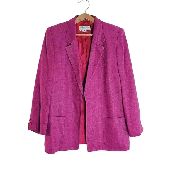 Christian Dior Rare Vintage Fuchsia Blazer Women's Size 14 - Picture 1 of 9
